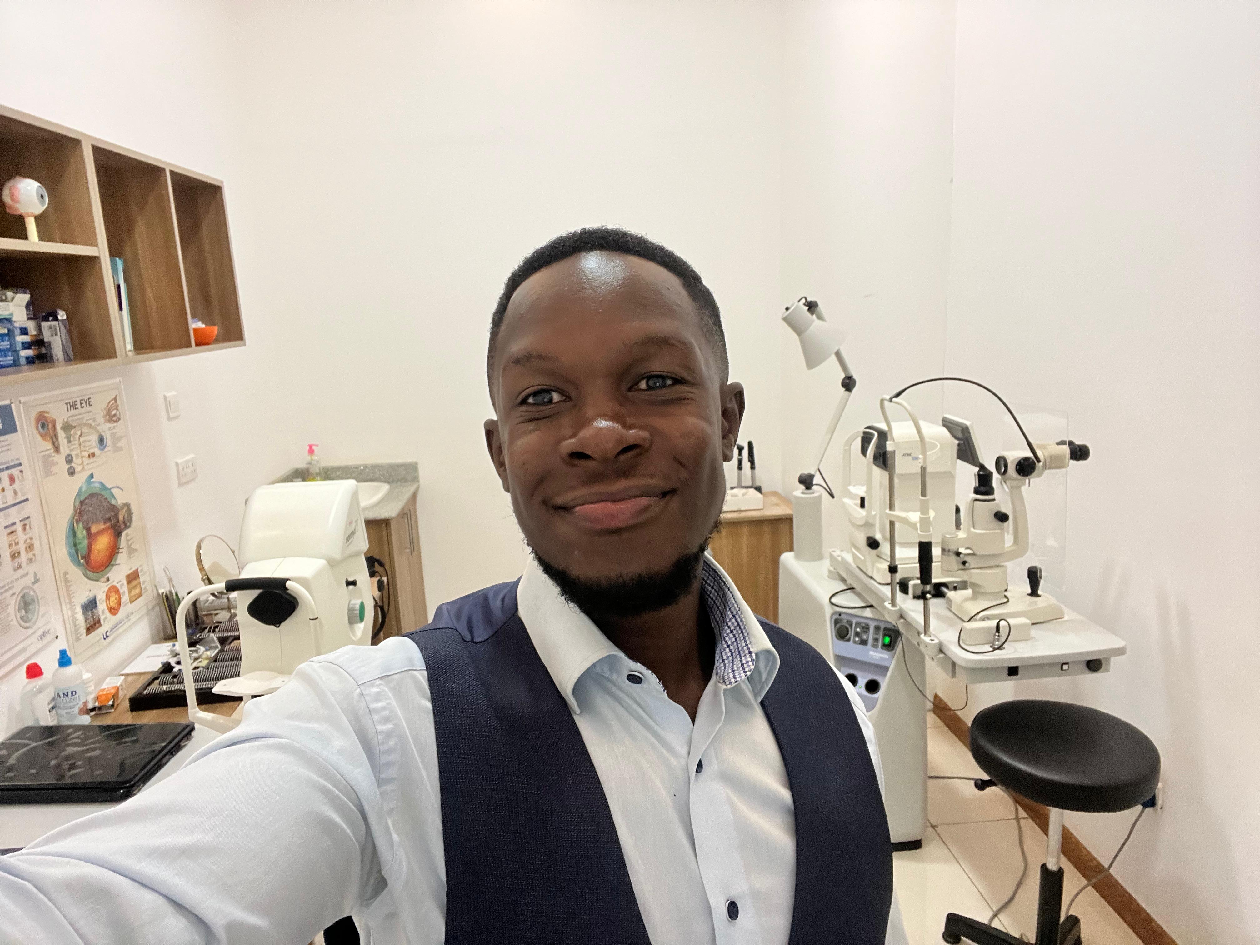 Photo of optometrist in clinic